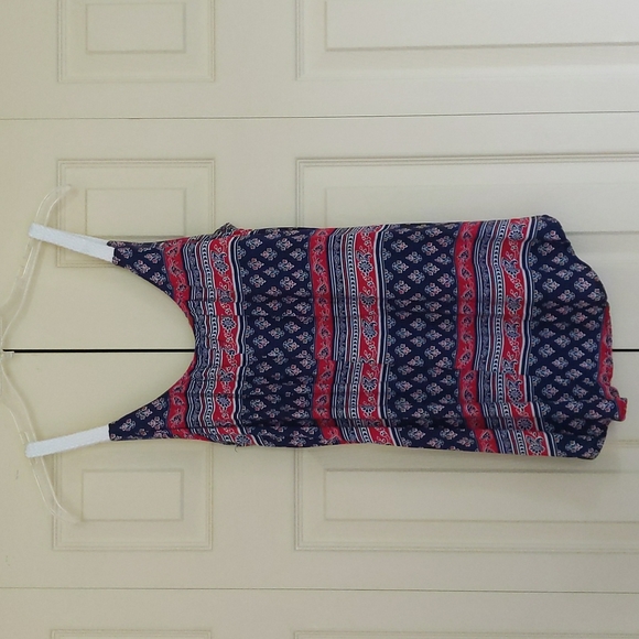 Mia Maddison Blue and Red Print Tank Top - Picture 2 of 6